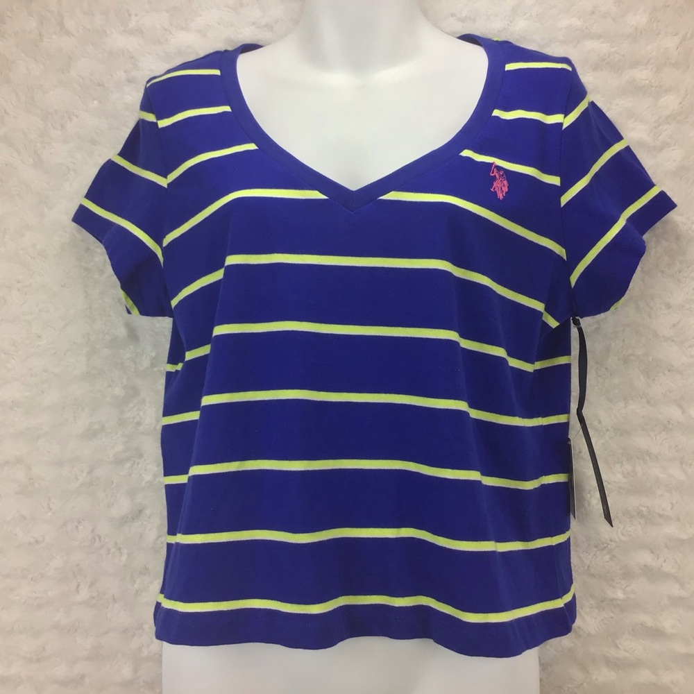 NWT! U.S. POLO ASSN. Striped Cropped Top